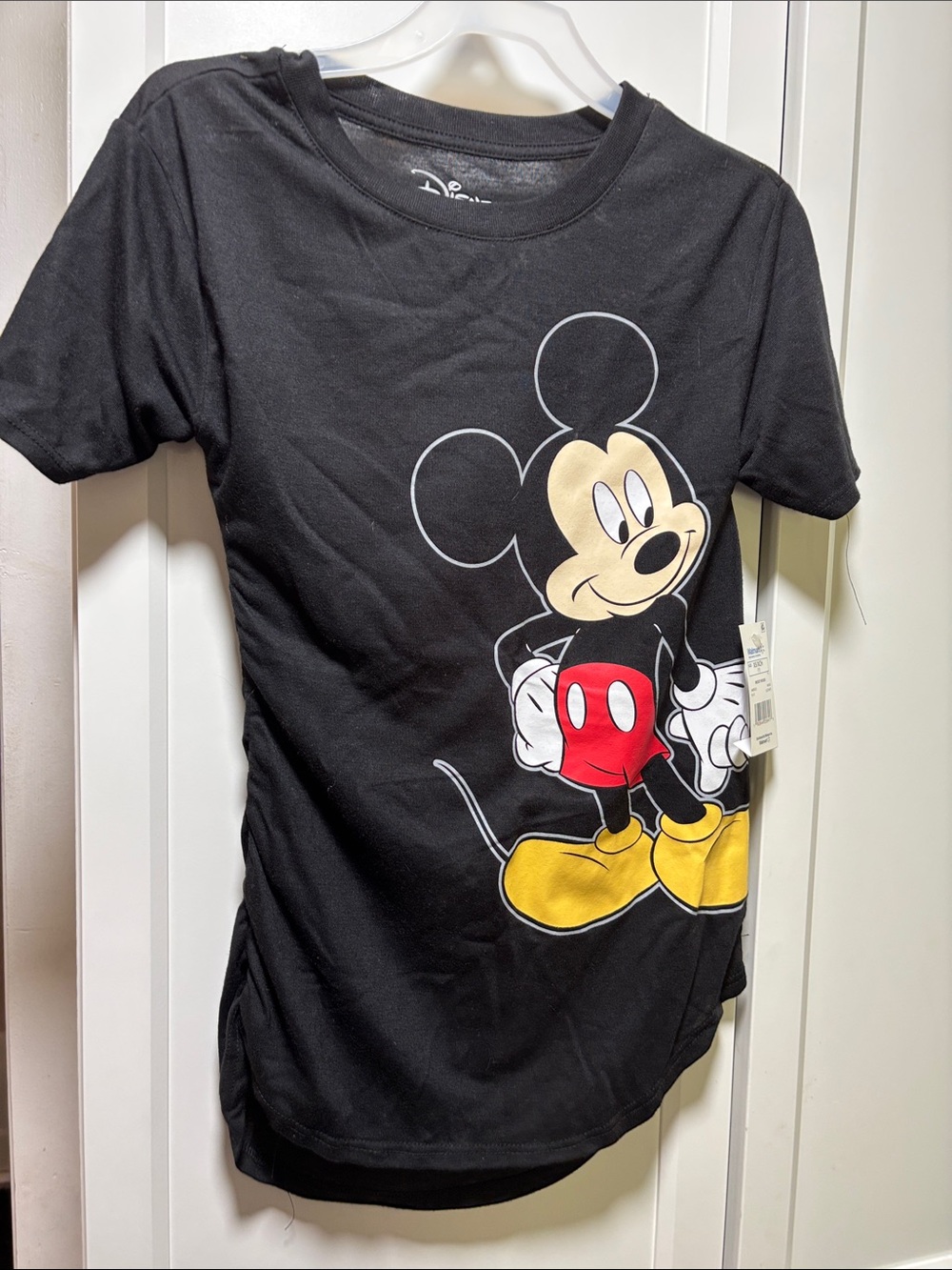 NWT Disney Black Mickey Mouse Graphic Tee with Red & Yellow Accents